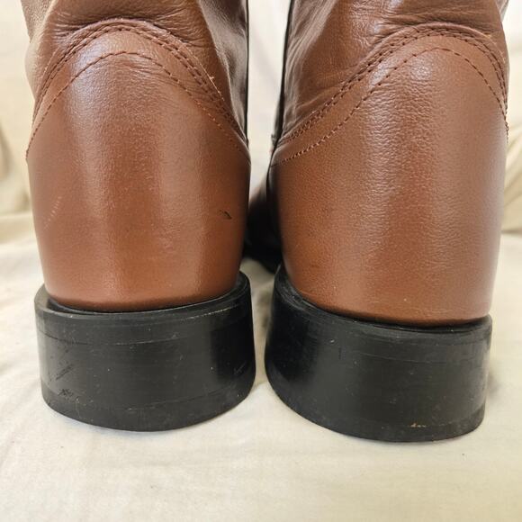 Old West Men\'s Size 8.5D Calf Leather Boots Brown SRM4017 *read* main image 7